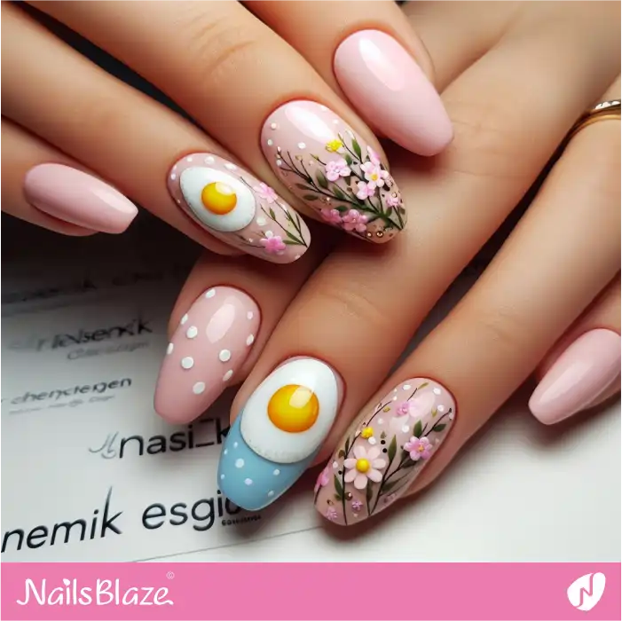 Spring Floral Nails with Easter Mini Eggs | Easter Nails - NB3453